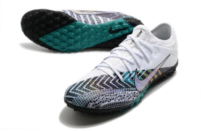 Nike Mercurial Vapor 13 Pro TF Artificial Turf Soccer Shoes - White/Black/Jade