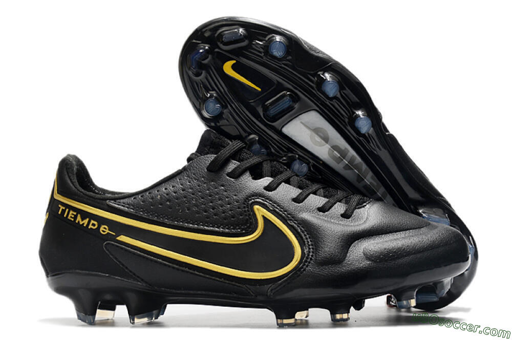Nike Tiempo Legend 9 Elite FG Firm Ground Soccer Cleats - Black/Yellow 1