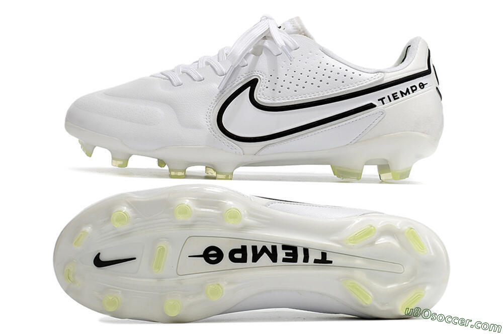Nike Tiempo Legend 9 Elite FG Firm Ground Soccer Cleats - White/Black 0