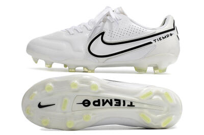 Nike Tiempo Legend 9 Elite FG Firm Ground Soccer Cleats - White/Black