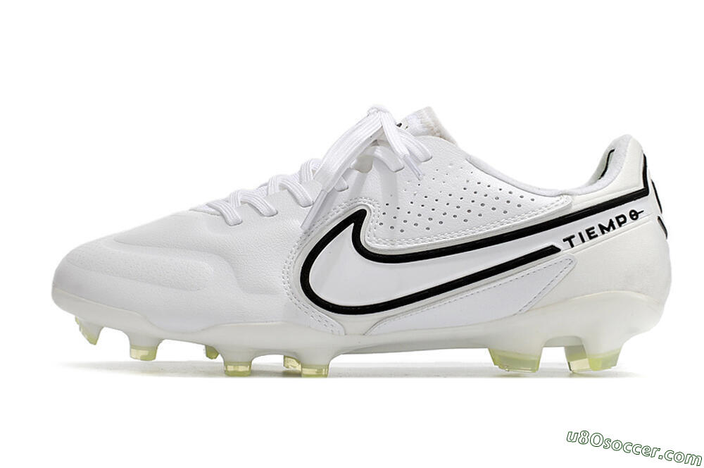 Nike Tiempo Legend 9 Elite FG Firm Ground Soccer Cleats - White/Black 2