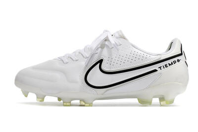 Nike Tiempo Legend 9 Elite FG Firm Ground Soccer Cleats - White/Black