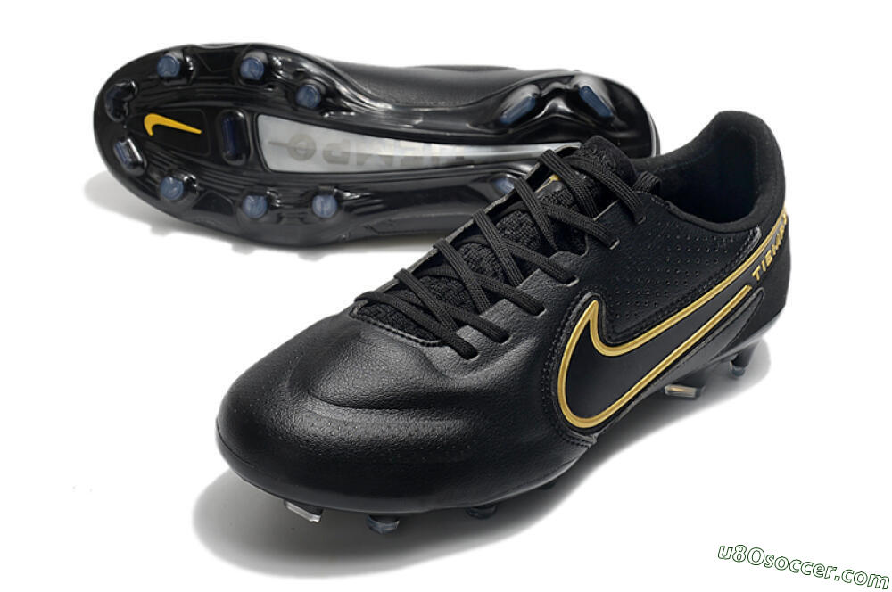 Nike Tiempo Legend 9 Elite FG Firm Ground Soccer Cleats - Black/Yellow 3