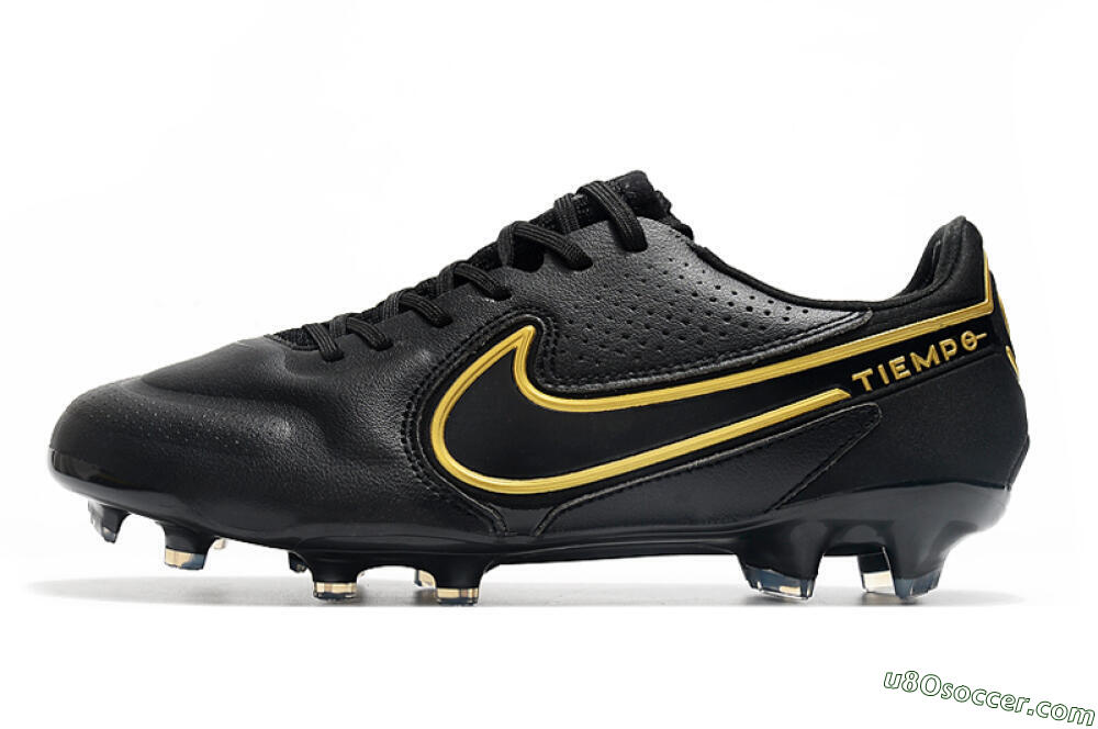 Nike Tiempo Legend 9 Elite FG Firm Ground Soccer Cleats - Black/Yellow 2