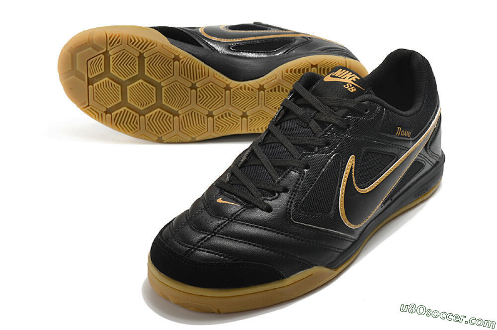 Supreme x Nike SB Gato IC Indoor & Futsal Soccer Shoes - Black/Brown 3