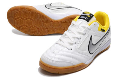 Supreme x Nike SB Gato IC Indoor & Futsal Soccer Shoes - White/Silver/Yellow