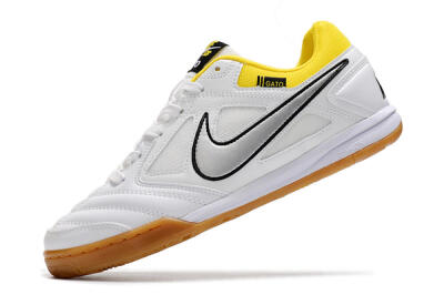 Supreme x Nike SB Gato IC Indoor & Futsal Soccer Shoes - White/Silver/Yellow