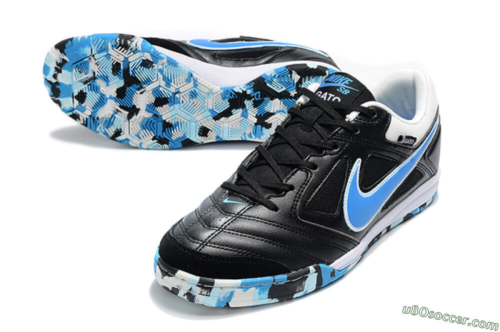 Supreme x Nike SB Gato IC Indoor & Futsal Soccer Shoes - Black/Blue/White 3