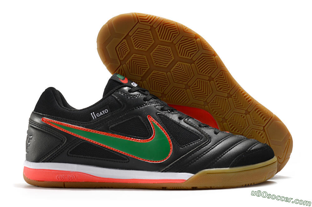Supreme x Nike SB Gato IC Indoor & Futsal Soccer Shoes - Black/Red/Green 1