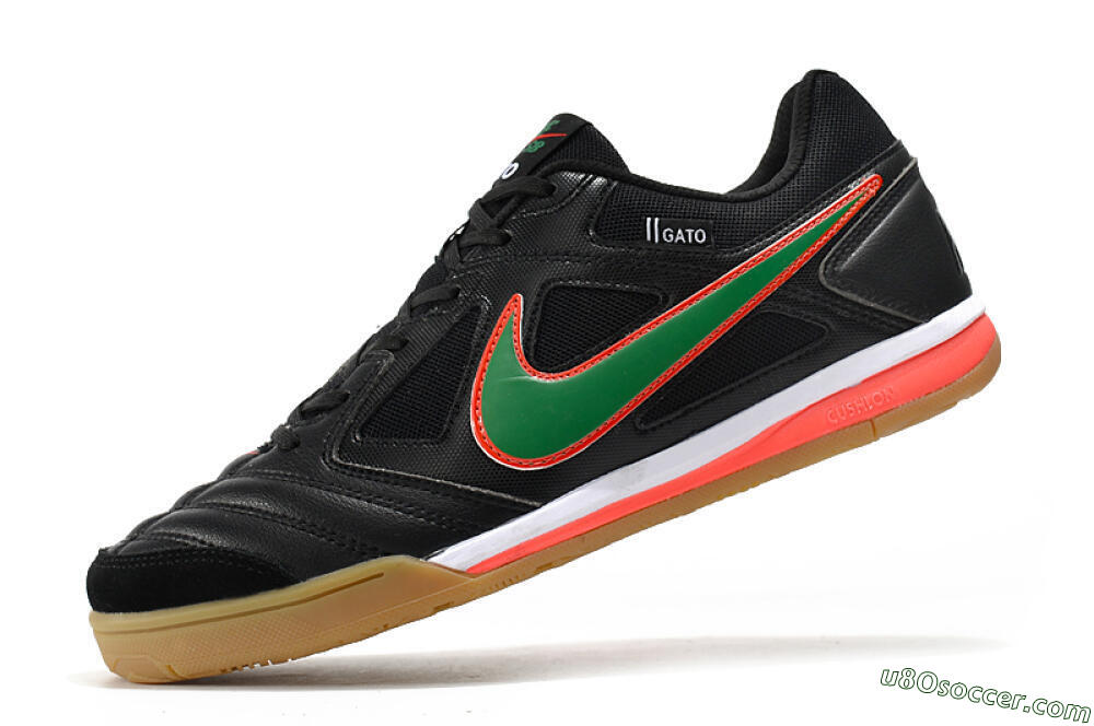 Supreme x Nike SB Gato IC Indoor & Futsal Soccer Shoes - Black/Red/Green 5