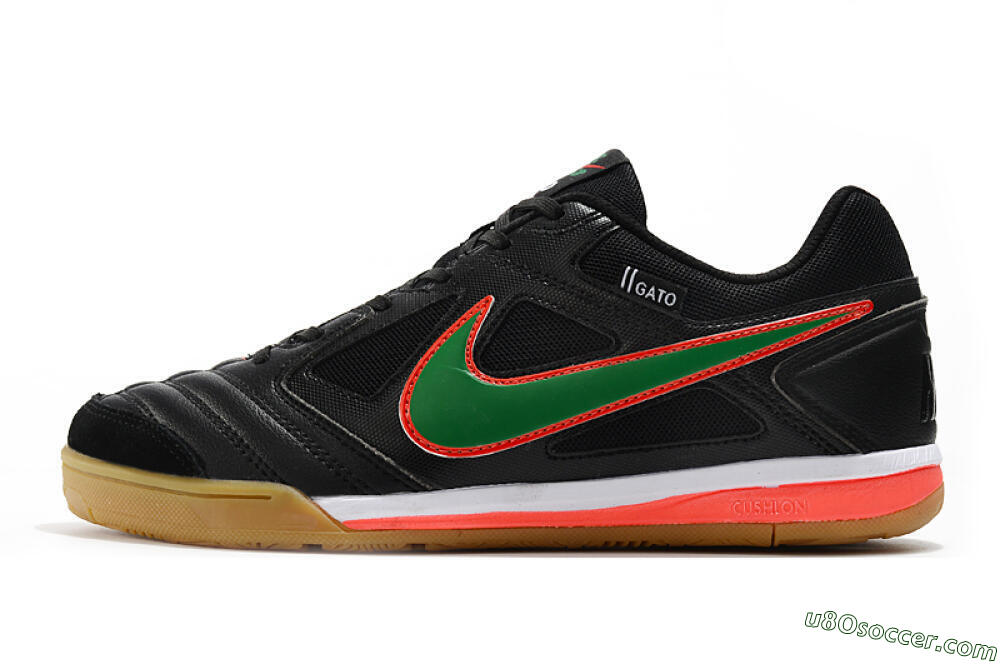 Supreme x Nike SB Gato IC Indoor & Futsal Soccer Shoes - Black/Red/Green 2