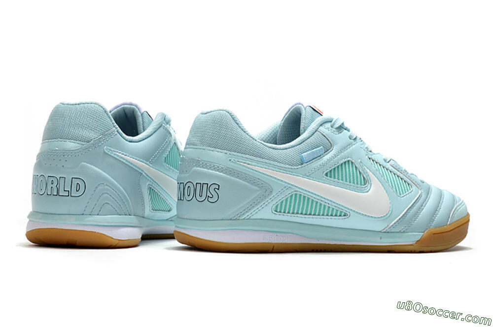 Supreme x Nike SB Gato IC Indoor & Futsal Soccer Shoes - Jade/White/Brown 6