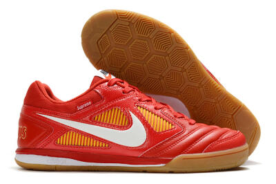 Supreme x Nike SB Gato IC Indoor & Futsal Soccer Shoes - Red/White/Yellow