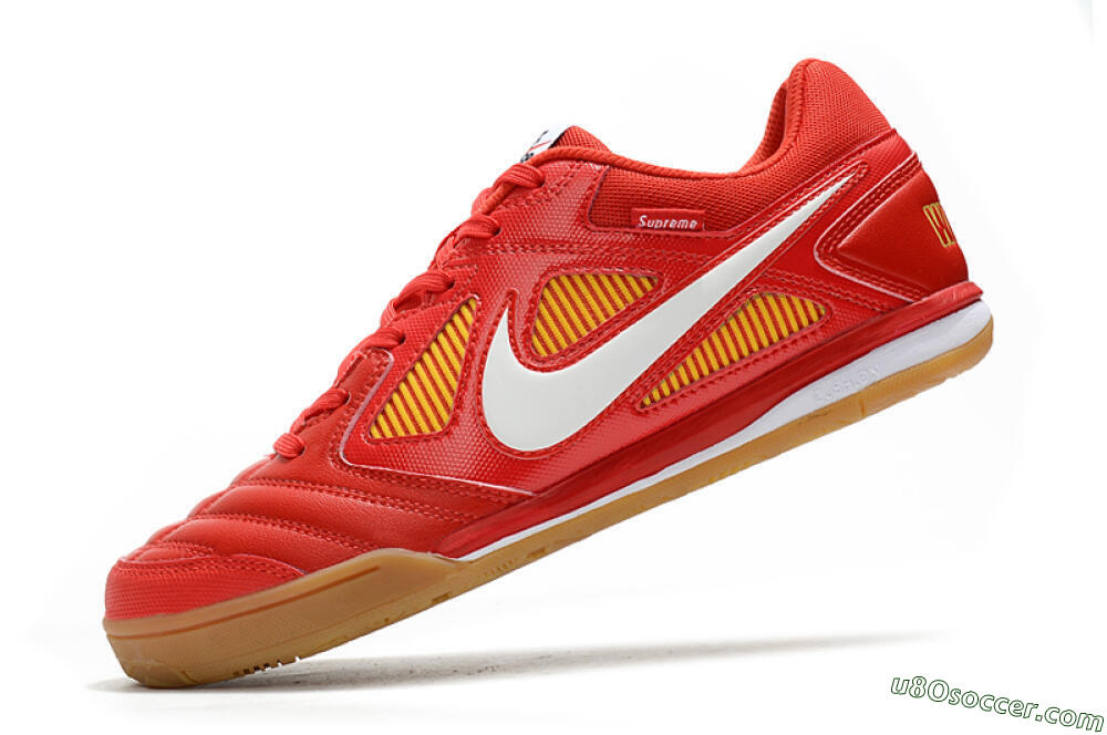Supreme x Nike SB Gato IC Indoor & Futsal Soccer Shoes - Red/White/Yellow 5