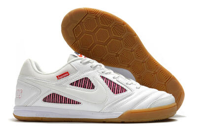 Supreme x Nike SB Gato IC Indoor & Futsal Soccer Shoes - White/Red/Brown