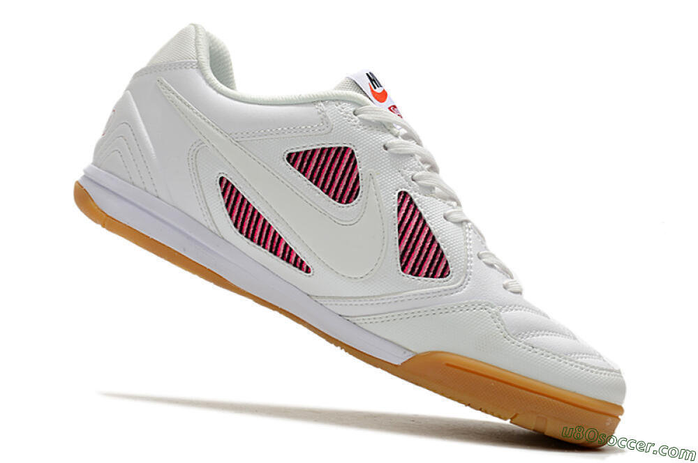 Supreme x Nike SB Gato IC Indoor & Futsal Soccer Shoes - White/Red/Brown 4