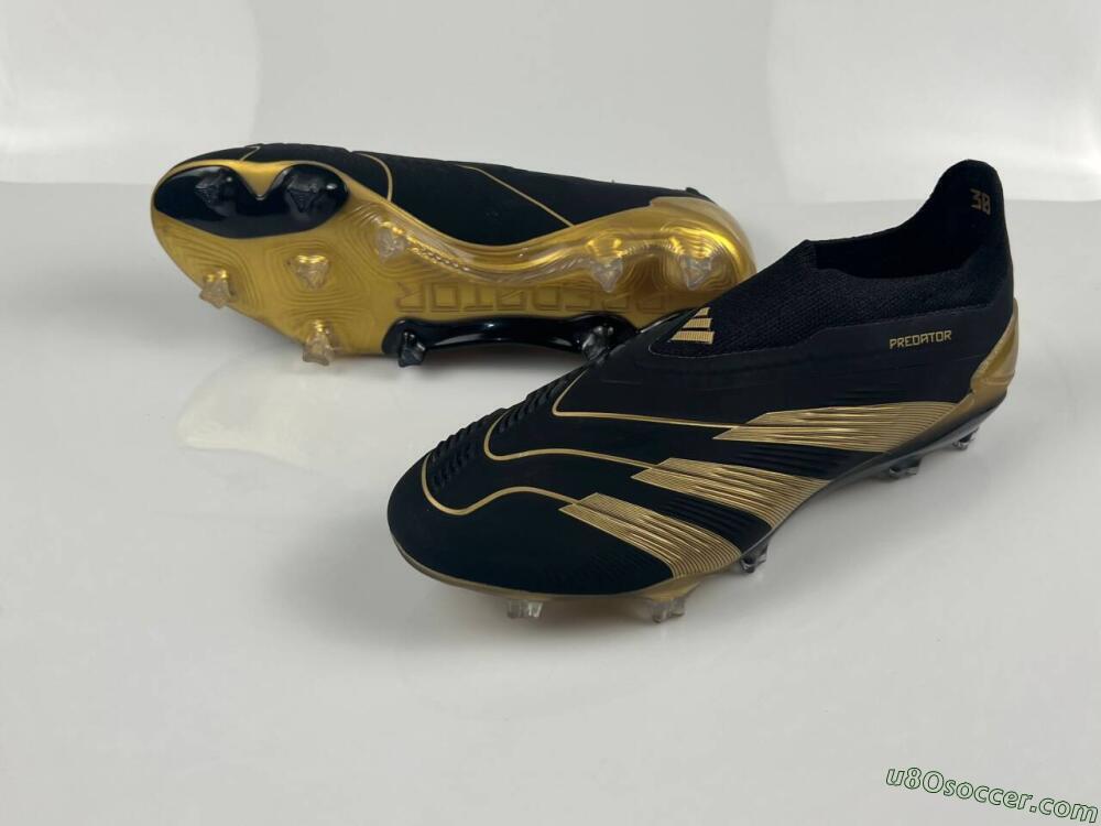 Adidas Predator Accuracy+ Laceless FG Firm Ground Soccer Cleats - Black/Gold