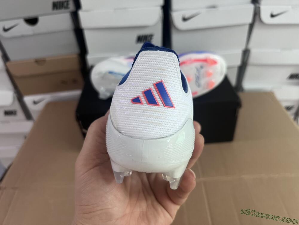 Adidas F50 Adizero FG Firm Ground Soccer Cleats - White/Blue/Pink