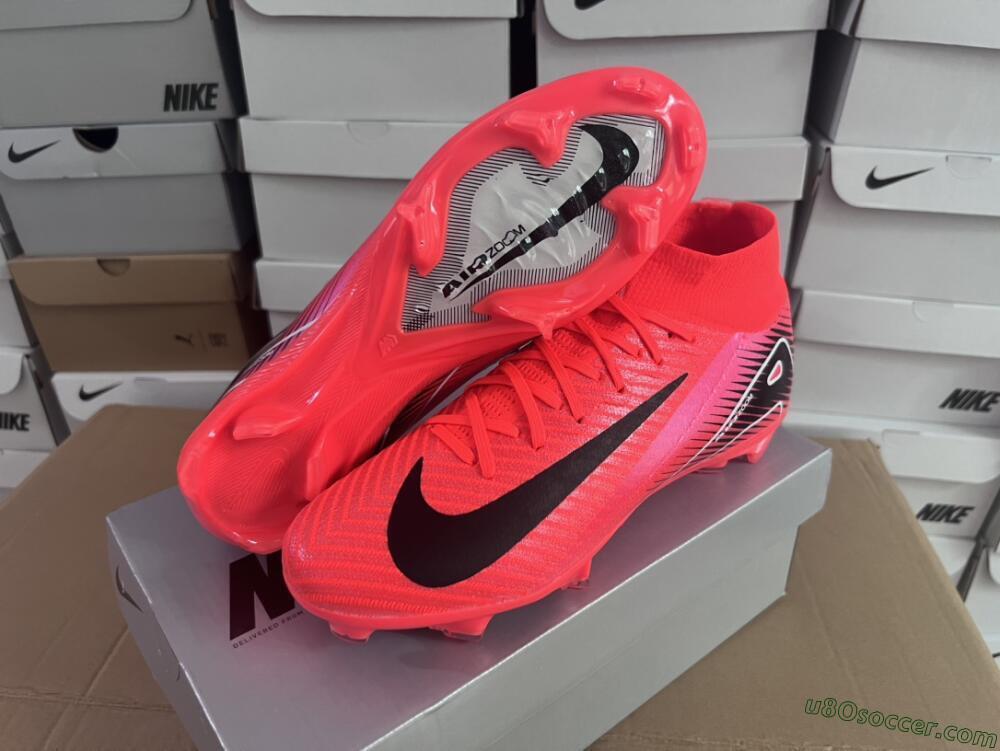 Nike Air Zoom Mercurial Superfly 10 Elite FG Firm Ground Soccer Cleats - Red/Black/White