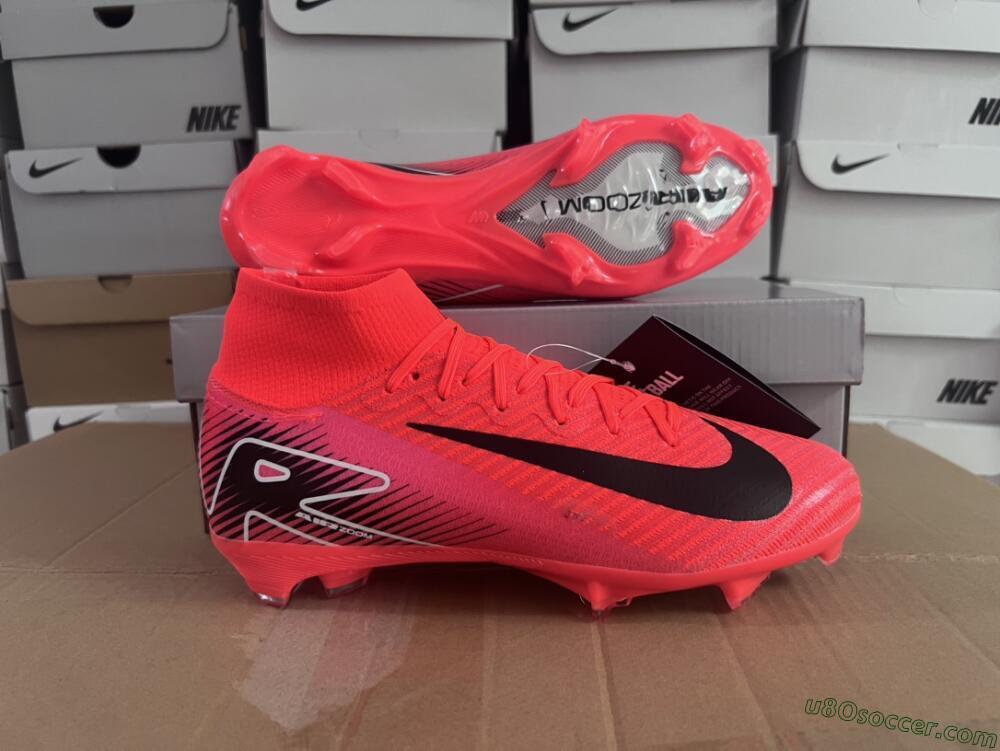 Nike Air Zoom Mercurial Superfly 10 Elite FG Firm Ground Soccer Cleats - Red/Black/White