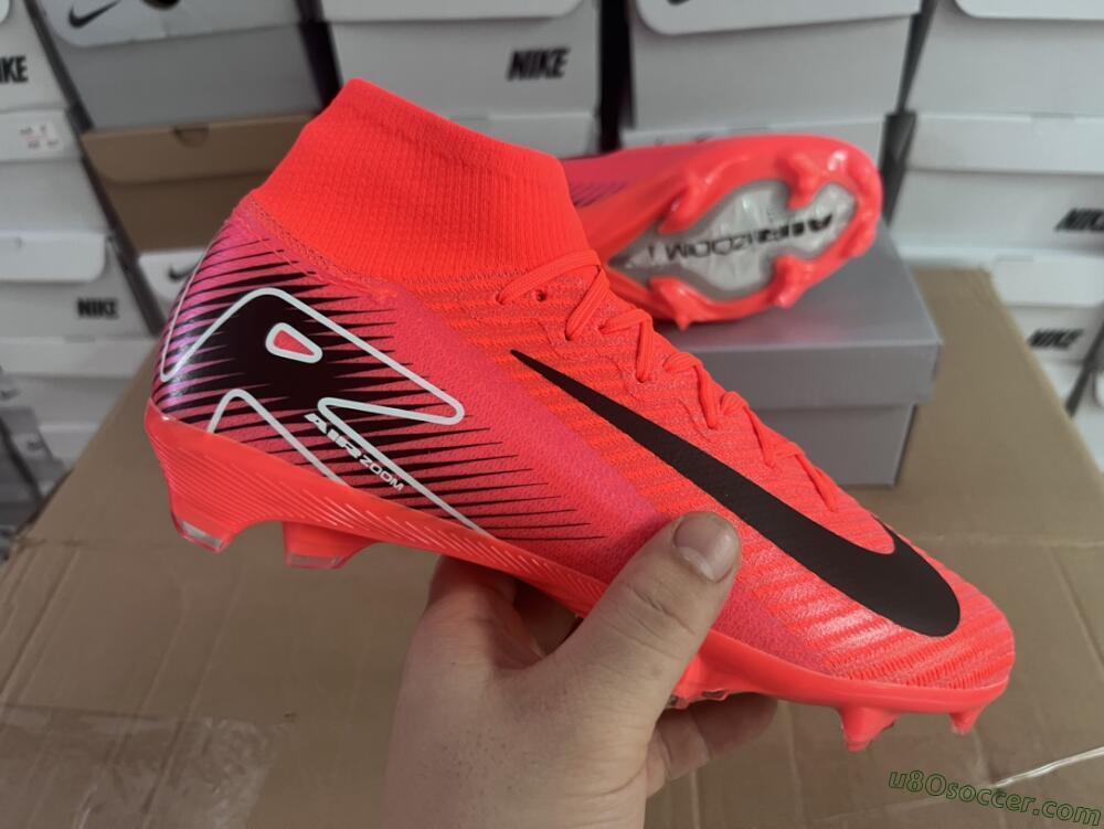 Nike Air Zoom Mercurial Superfly 10 Elite FG Firm Ground Soccer Cleats - Red/Black/White