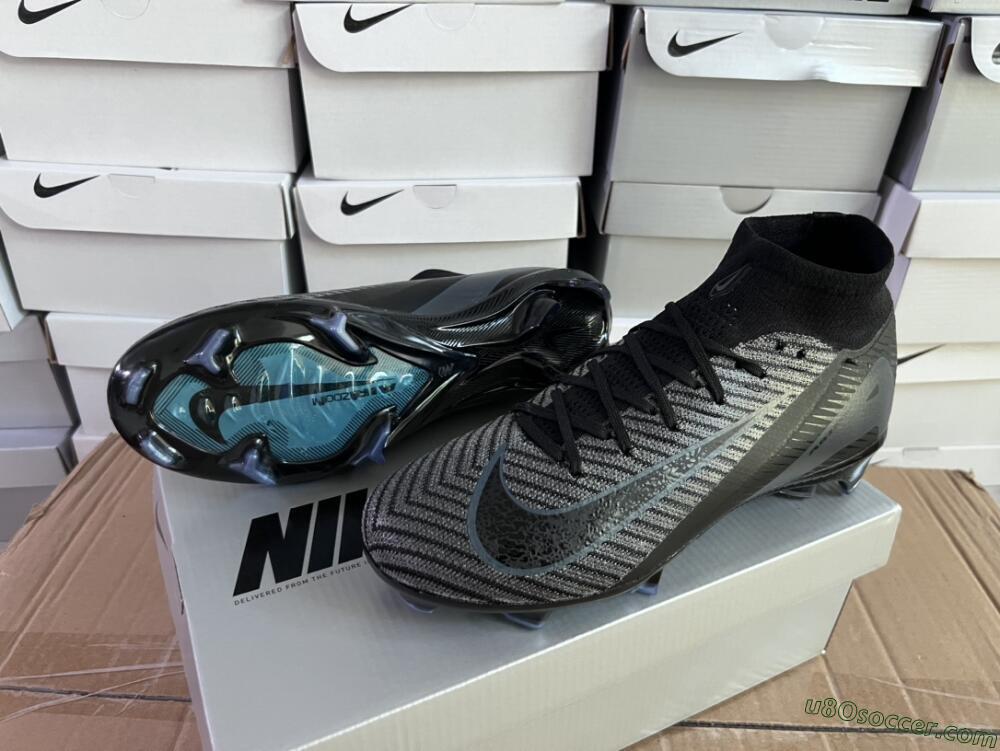 Nike Air Zoom Mercurial Superfly 10 Elite FG Firm Ground Soccer Cleats - Black/Jade/Blue