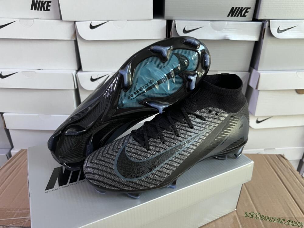 Nike Air Zoom Mercurial Superfly 10 Elite FG Firm Ground Soccer Cleats - Black/Jade/Blue