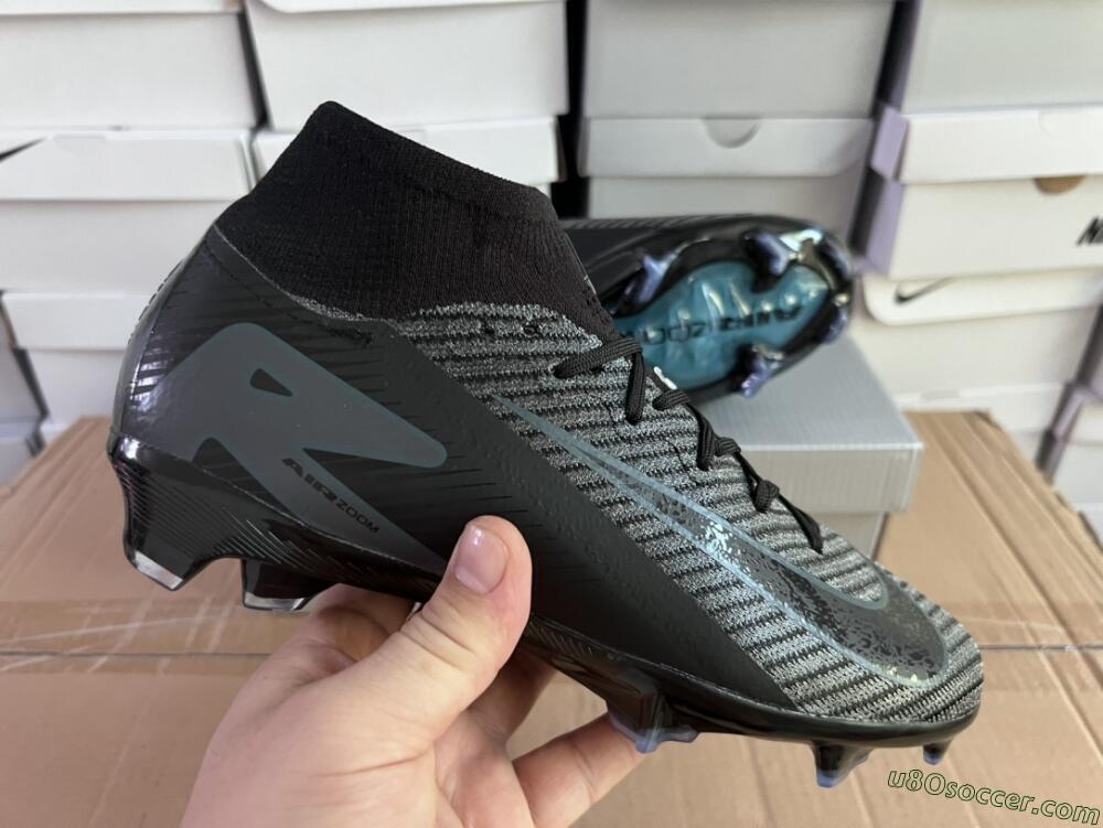 Nike Air Zoom Mercurial Superfly 10 Elite FG Firm Ground Soccer Cleats - Black/Jade/Blue