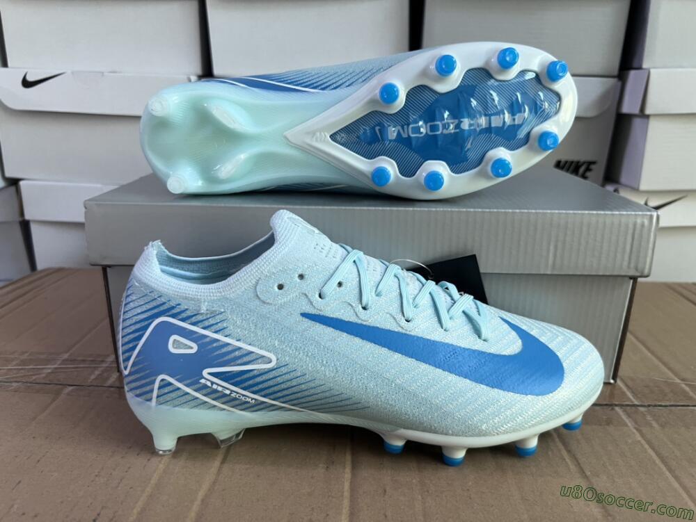 Nike Air Zoom Mercurial Vapor 16 Elite AG Artificial Grass Soccer Cleats - Jade/Beige/Blue