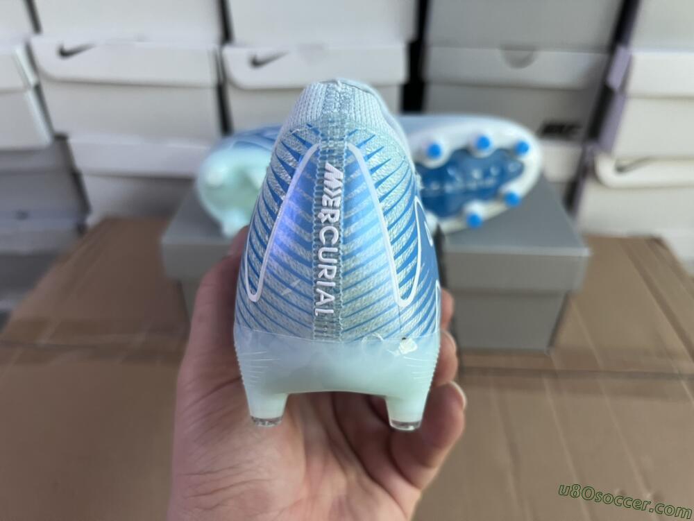 Nike Air Zoom Mercurial Vapor 16 Elite AG Artificial Grass Soccer Cleats - Jade/Beige/Blue