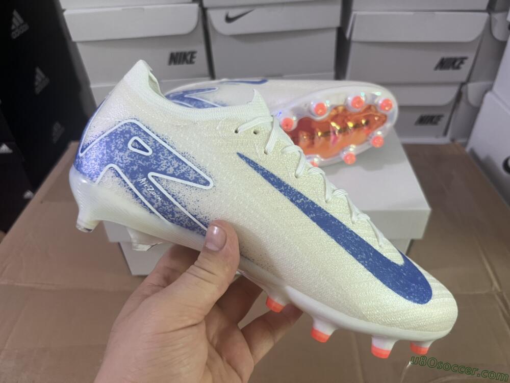 Nike Air Zoom Mercurial Vapor 16 Elite AG Artificial Grass Soccer Cleats - Beige/Blue