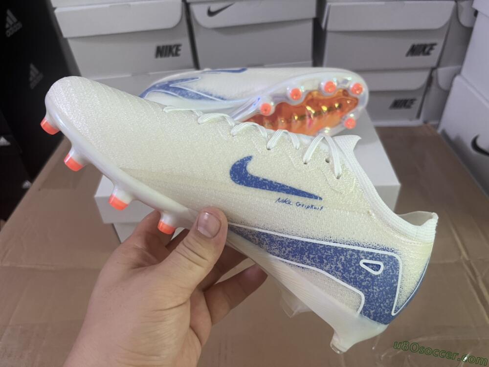 Nike Air Zoom Mercurial Vapor 16 Elite AG Artificial Grass Soccer Cleats - Beige/Blue