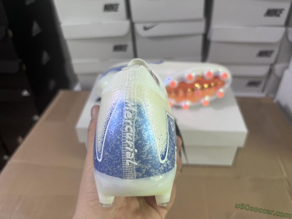 Nike Air Zoom Mercurial Vapor 16 Elite AG Artificial Grass Soccer Cleats - Beige/Blue