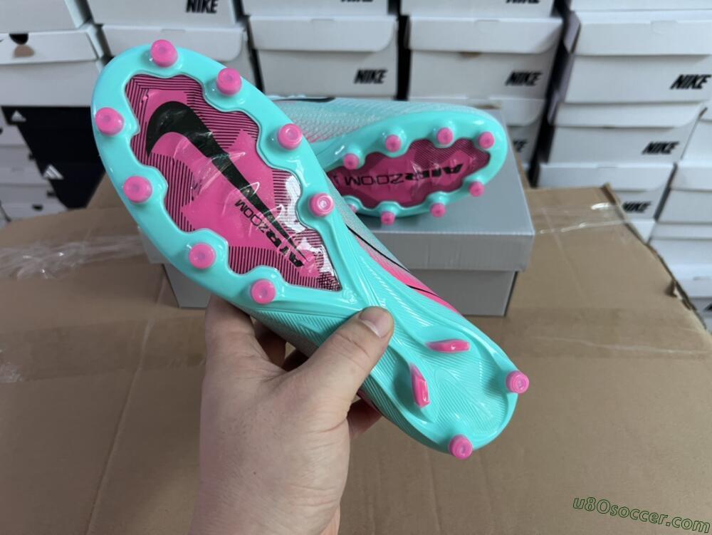 Nike Air Zoom Mercurial Vapor 16 Elite AG Artificial Grass Soccer Cleats - Green/Pink/Black