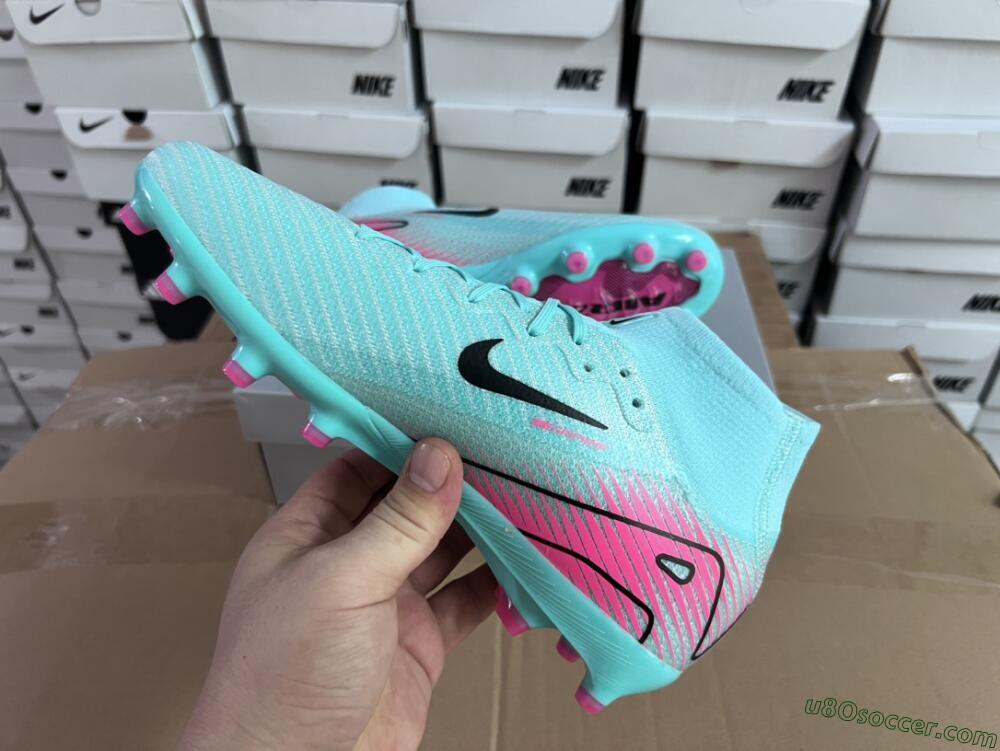 Nike Air Zoom Mercurial Superfly 10 Elite AG Artificial Grass Soccer Cleats - Green/Pink/Black