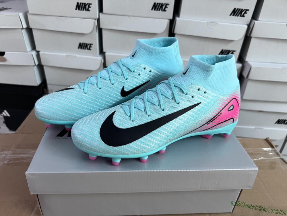 Nike Air Zoom Mercurial Superfly 10 Elite AG Artificial Grass Soccer Cleats - Green/Pink/Black