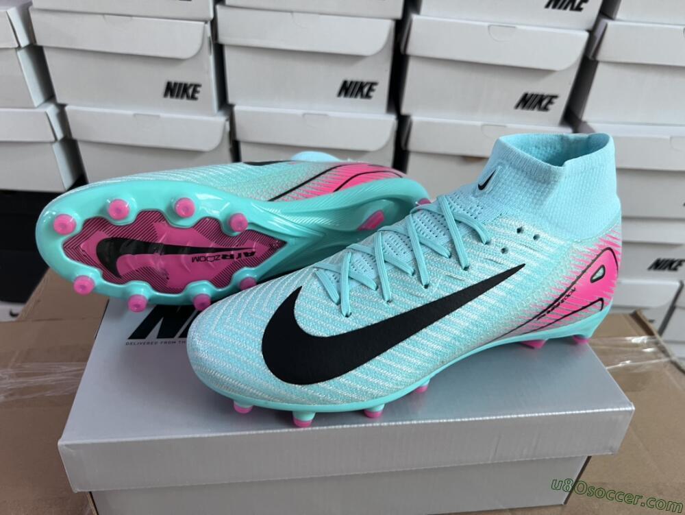 Nike Air Zoom Mercurial Superfly 10 Elite AG Artificial Grass Soccer Cleats - Green/Pink/Black