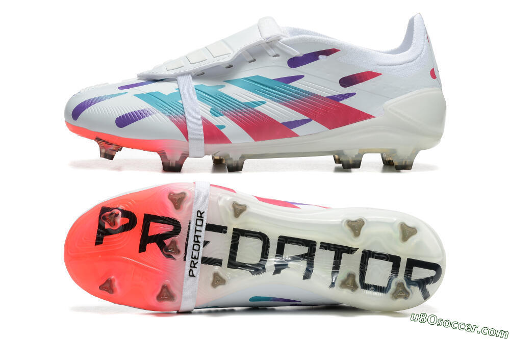 Adidas Predator Elite Foldover Tongue FG Firm Ground Soccer Cleats - White/Blue/Purple/Red 0