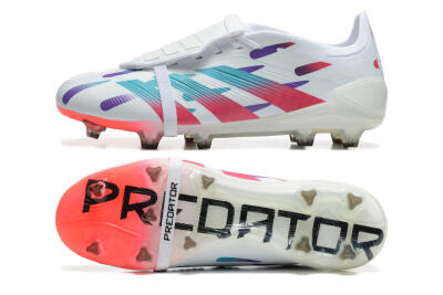 Adidas Predator Elite Foldover Tongue FG Firm Ground Soccer Cleats - White/Blue/Purple/Red