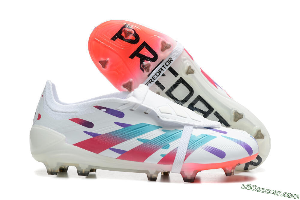 Adidas Predator Elite Foldover Tongue FG Firm Ground Soccer Cleats - White/Blue/Purple/Red 1