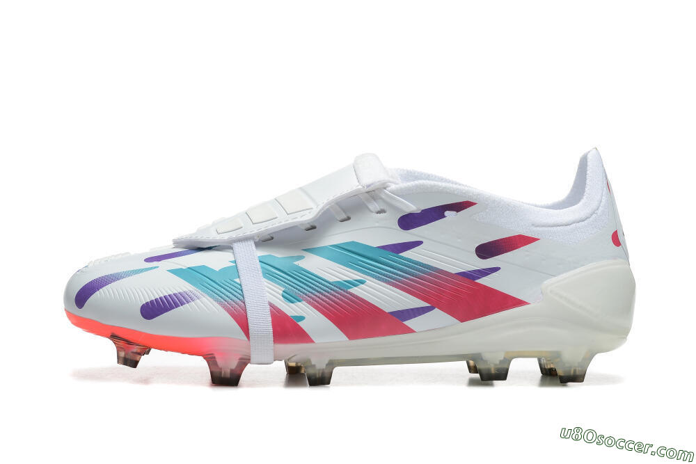 Adidas Predator Elite Foldover Tongue FG Firm Ground Soccer Cleats - White/Blue/Purple/Red 2
