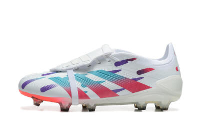 Adidas Predator Elite Foldover Tongue FG Firm Ground Soccer Cleats - White/Blue/Purple/Red