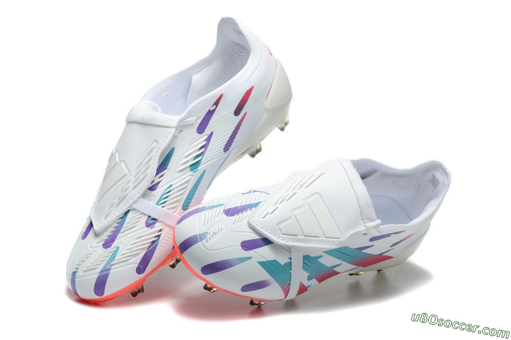 Adidas Predator Elite Foldover Tongue FG Firm Ground Soccer Cleats - White/Blue/Purple/Red 3