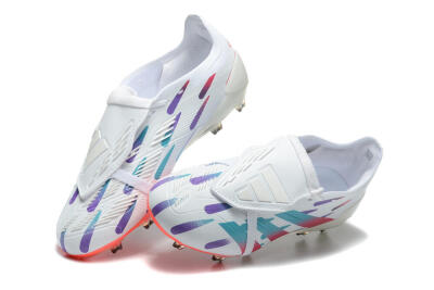 Adidas Predator Elite Foldover Tongue FG Firm Ground Soccer Cleats - White/Blue/Purple/Red