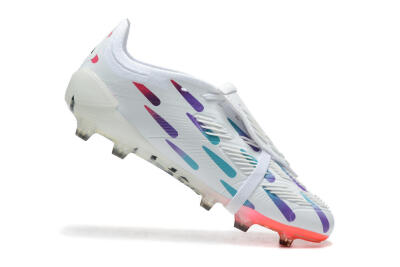 Adidas Predator Elite Foldover Tongue FG Firm Ground Soccer Cleats - White/Blue/Purple/Red