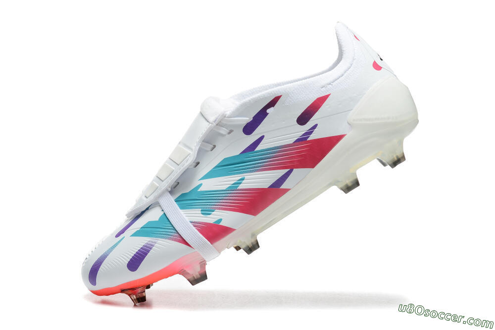 Adidas Predator Elite Foldover Tongue FG Firm Ground Soccer Cleats - White/Blue/Purple/Red 5