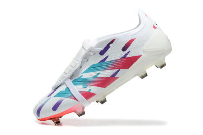 Adidas Predator Elite Foldover Tongue FG Firm Ground Soccer Cleats - White/Blue/Purple/Red