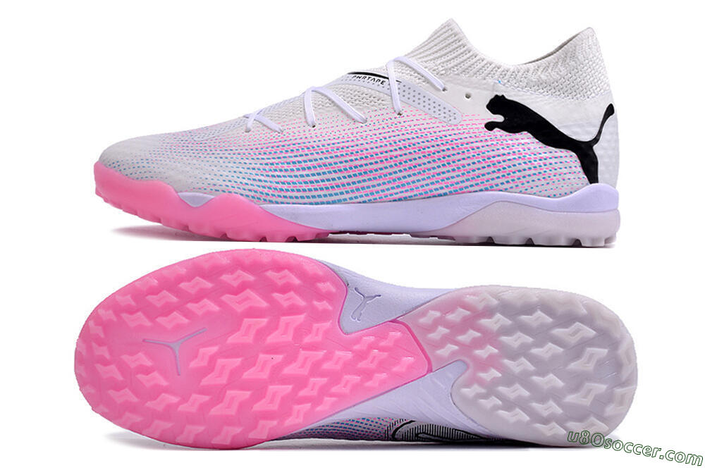 Puma Future 7 Ultimate TF Artificial Turf Soccer Shoes - White/Pink/Blue/Black 0