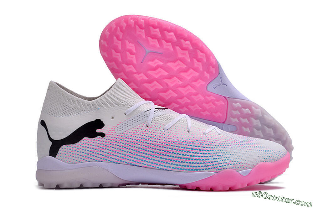 Puma Future 7 Ultimate TF Artificial Turf Soccer Shoes - White/Pink/Blue/Black 1