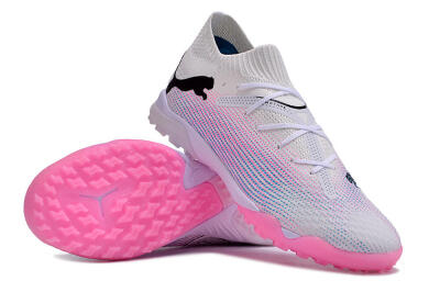 Puma Future 7 Ultimate TF Artificial Turf Soccer Shoes - White/Pink/Blue/Black
